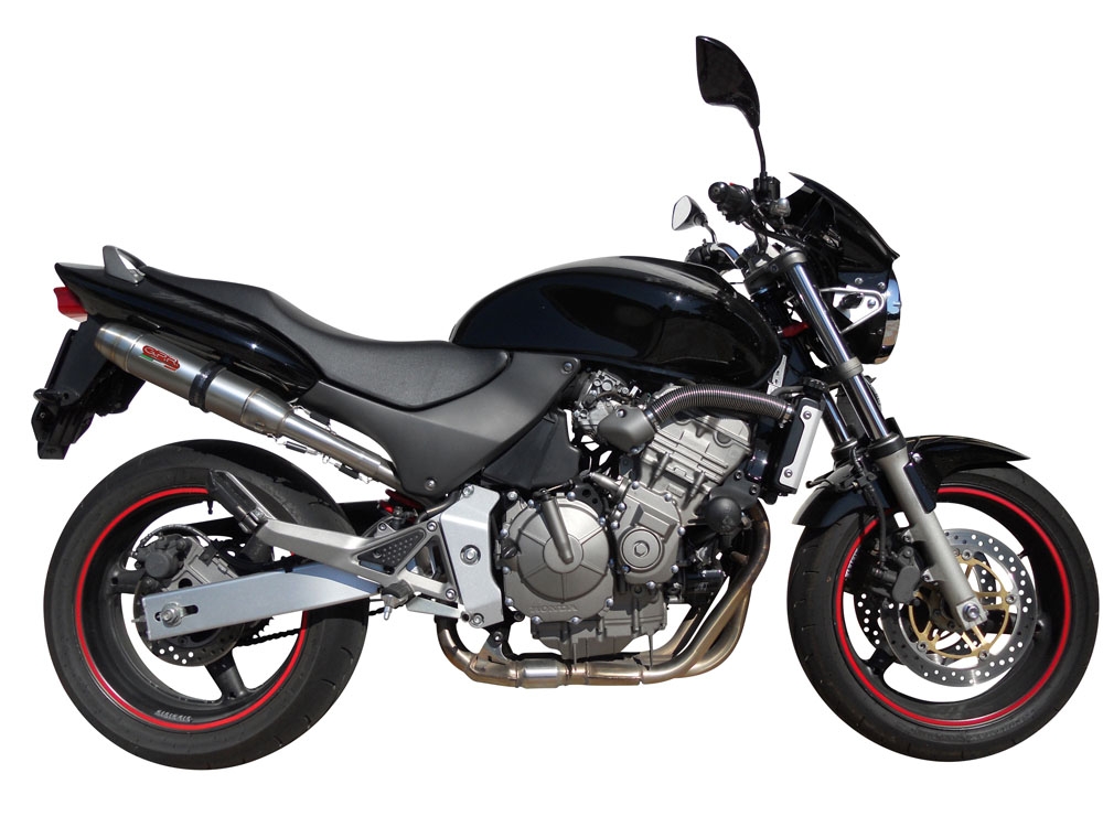 Exhaust compatible with Honda Hornet Cb 600 F 1998-2002, Deeptone Inox, Homologated legal slip-on exhaust including removable db killer and link pipe 
