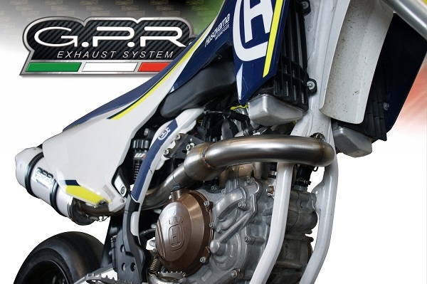 GPR exhaust compatible with  Husqvarna FS 450 2016-2017, Albus Ceramic, Racing full system exhaust, including removable db killer 