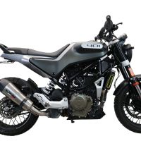 Exhaust compatible with Husqvarna Svartpilen 401 2020-2020, GP Evo4 Titanium, Homologated legal slip-on exhaust including removable db killer and link pipe 