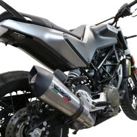 Exhaust compatible with Husqvarna Svartpilen 401 2020-2020, GP Evo4 Titanium, Homologated legal slip-on exhaust including removable db killer and link pipe 