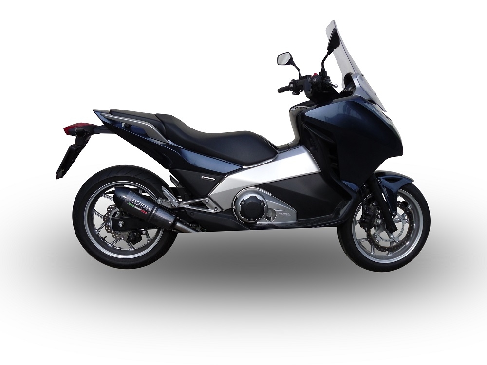Exhaust compatible with Honda Integra 700 2012-2013, Gpe Ann. Poppy, Homologated legal slip-on exhaust including removable db killer and link pipe 