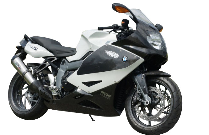 Exhaust compatible with Bmw K 1200 S -R 2004-2008, Gpe Ann. titanium, Homologated legal slip-on exhaust including removable db killer and link pipe 