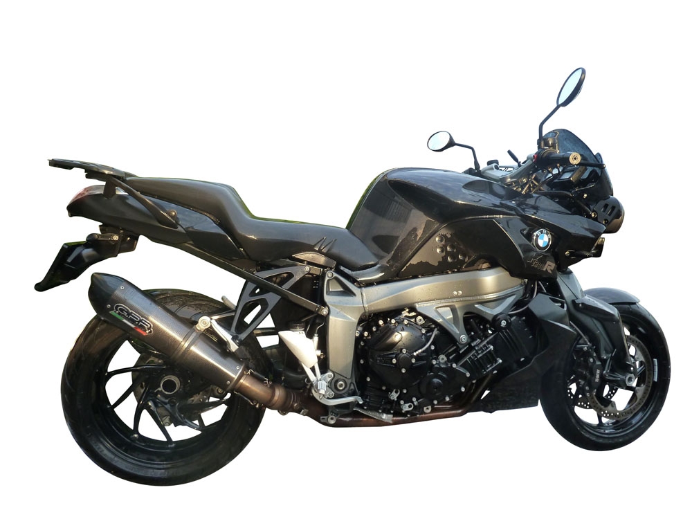 Exhaust compatible with Bmw K 1300 S -R 2009-2014, Gpe Ann. Poppy, Homologated legal slip-on exhaust including removable db killer and link pipe 