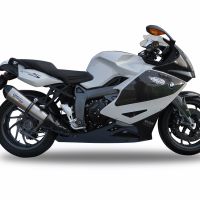 Exhaust compatible with Bmw K 1300 S -R 2009-2014, Gpe Ann. titanium, Homologated legal slip-on exhaust including removable db killer, link pipe and catalyst 