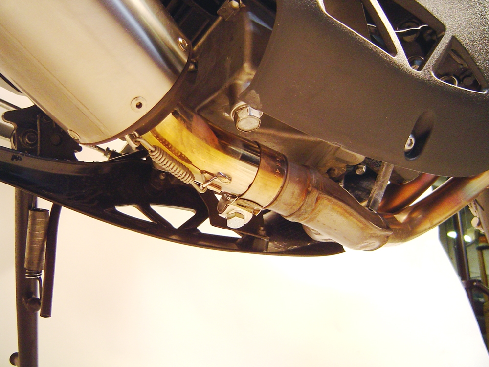 Exhaust compatible with Kawasaki Versys 650 2006-2014, Gpe Ann. Poppy, Homologated legal slip-on exhaust including removable db killer and link pipe 