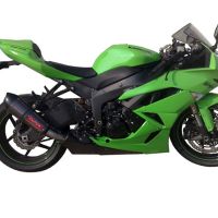 Exhaust compatible with Kawasaki ZX-6 R-RR 2009-2025, Gpe Ann. Poppy, Homologated legal slip-on exhaust including removable db killer and link pipe 