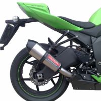 Exhaust compatible with Kawasaki ZX-6 R-RR 2009-2025, Gpe Ann. titanium, Homologated legal slip-on exhaust including removable db killer and link pipe 