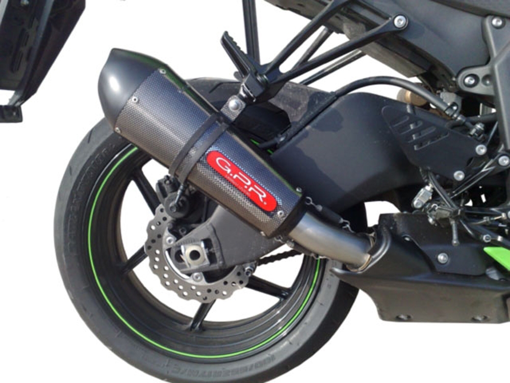 Exhaust compatible with Kawasaki ZX-6 R-RR 2009-2025, Gpe Ann. Poppy, Homologated legal slip-on exhaust including removable db killer and link pipe 
