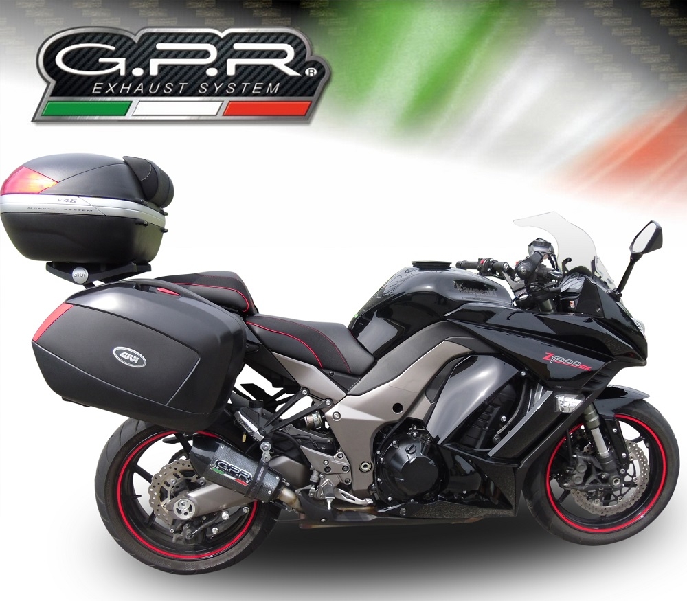 Exhaust compatible with Kawasaki Z 1000 Sx 2011-2016, Gpe Ann. Poppy, Dual Homologated legal slip-on exhaust including removable db killers and link pipes 