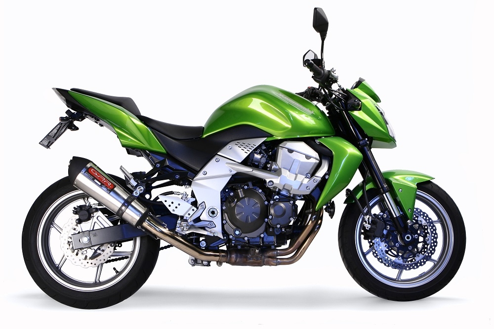 Exhaust compatible with Kawasaki Z 750 - R 2007-2014, Gpe Ann. titanium, Homologated legal slip-on exhaust including removable db killer and link pipe 