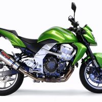 Exhaust compatible with Kawasaki Z 750 - R 2007-2014, Gpe Ann. titanium, Homologated legal slip-on exhaust including removable db killer and link pipe 