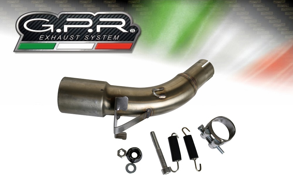 Exhaust compatible with Kawasaki Z 125 2019-2020, GP Evo4 Titanium, Homologated legal slip-on exhaust including removable db killer and link pipe 