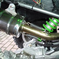 Exhaust compatible with Kawasaki Kfx 700 2004-2011, Deeptone Atv, Homologated legal full system exhaust including dual silencers and removable db killers 