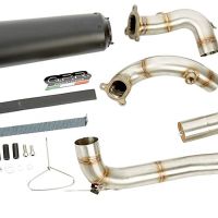Exhaust compatible with Ktm Rc 8 R 2008-2014, Gpe Ann. Black titanium, Homologated legal full system exhaust, including removable db killer and catalyst 