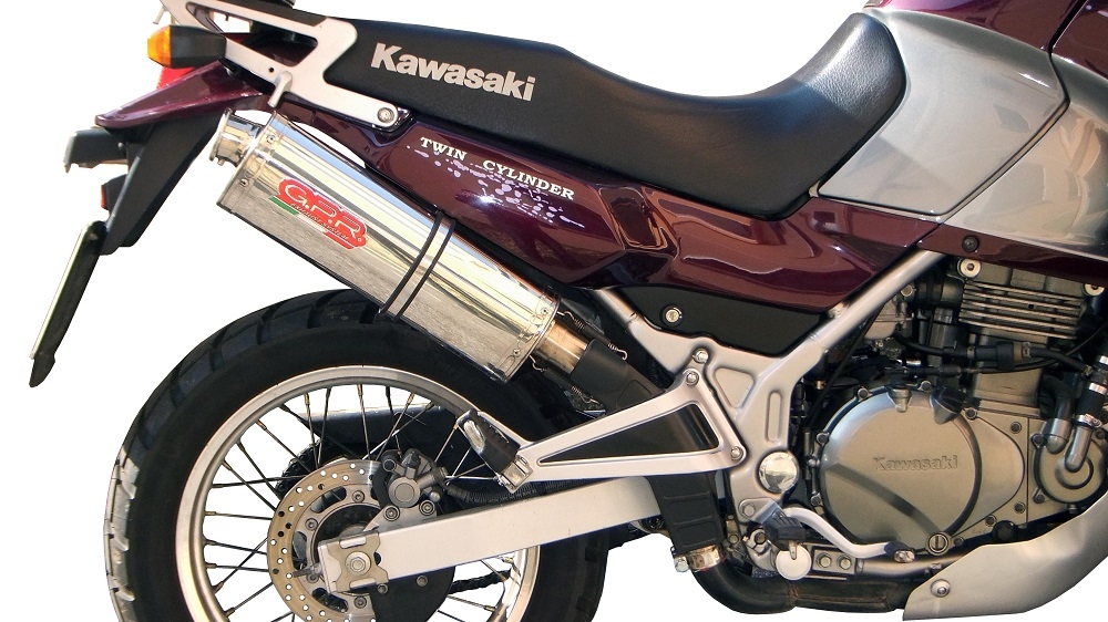 Exhaust compatible with Kawasaki Kle 500 1991-2007, Trioval, Homologated legal slip-on exhaust including removable db killer and link pipe 