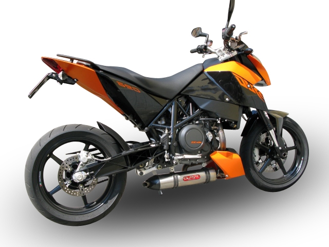 Exhaust compatible with Ktm Duke 690 2008-2011, Gpe Ann. titanium, full system exhaust legal for UK and non-EU countries including removable db killer 