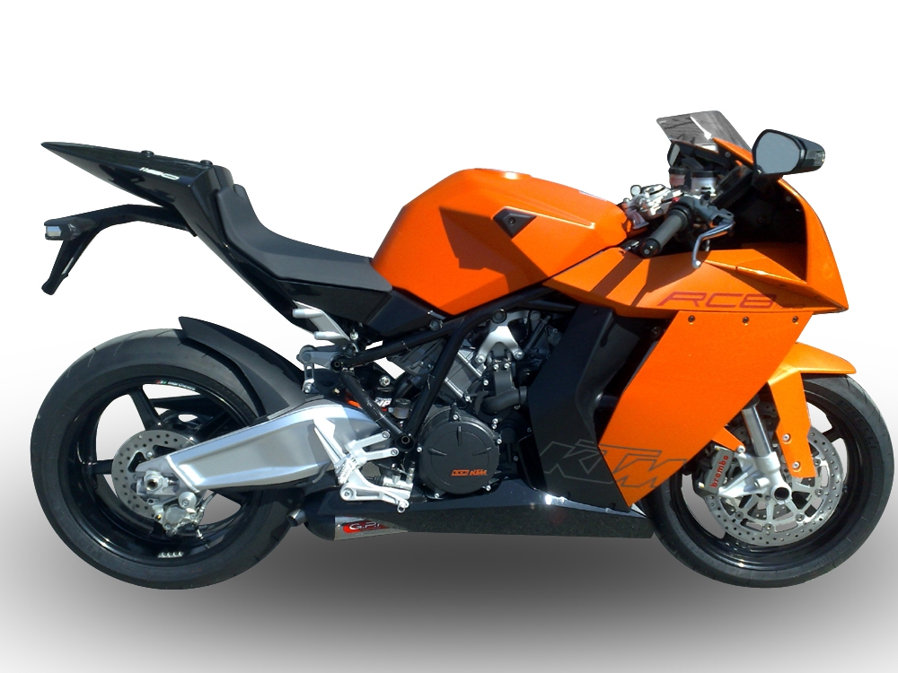 Exhaust compatible with Ktm Rc 8 R 2008-2014, Gpe Ann. titanium, Homologated legal full system exhaust, including removable db killer and catalyst 