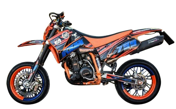 Exhaust compatible with Ktm Lc4 640 Enduro - Adventure - Supermoto 2003-2006, Furore Nero, Homologated legal slip-on exhaust including removable db killer and link pipe 