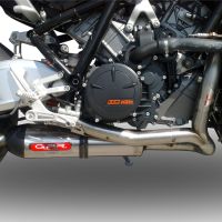 Exhaust compatible with Ktm Rc 8 R 2008-2014, Gpe Ann. titanium, Homologated legal full system exhaust, including removable db killer and catalyst 