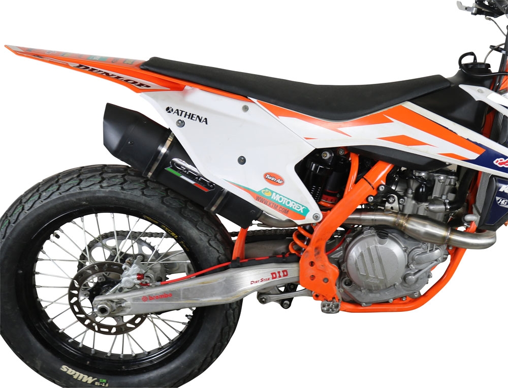 GPR exhaust compatible with  Ktm SX-F 450 2016-2018, Furore Nero, Racing full system exhaust, including removable db killer/spark arrestor 