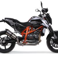 Exhaust compatible with Ktm Duke 690 2017-2020, GP Evo4 Titanium, Homologated legal slip-on exhaust including removable db killer and link pipe 