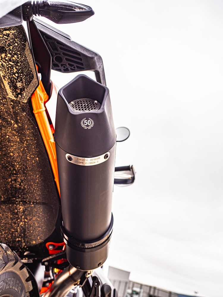 GPR exhaust compatible with  Ktm Adventure 890 2021-2024, GP Evo4 Black Titanium, Homologated legal slip-on exhaust including removable db killer and link pipe 