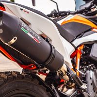 GPR exhaust compatible with  Ktm Adventure 890 2021-2024, GP Evo4 Black Titanium, Homologated legal slip-on exhaust including removable db killer and link pipe 