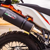 GPR exhaust compatible with  Ktm Adventure 890 2021-2024, GP Evo4 Black Titanium, Homologated legal slip-on exhaust including removable db killer and link pipe 