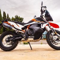 Exhaust compatible with Husqvarna Norden 901 2022-2024, GP Evo4 Poppy, Homologated legal slip-on exhaust including removable db killer and link pipe 