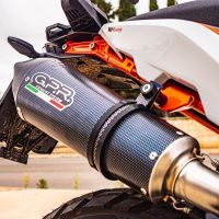 Exhaust compatible with Husqvarna Norden 901 2022-2024, GP Evo4 Poppy, Homologated legal slip-on exhaust including removable db killer and link pipe 