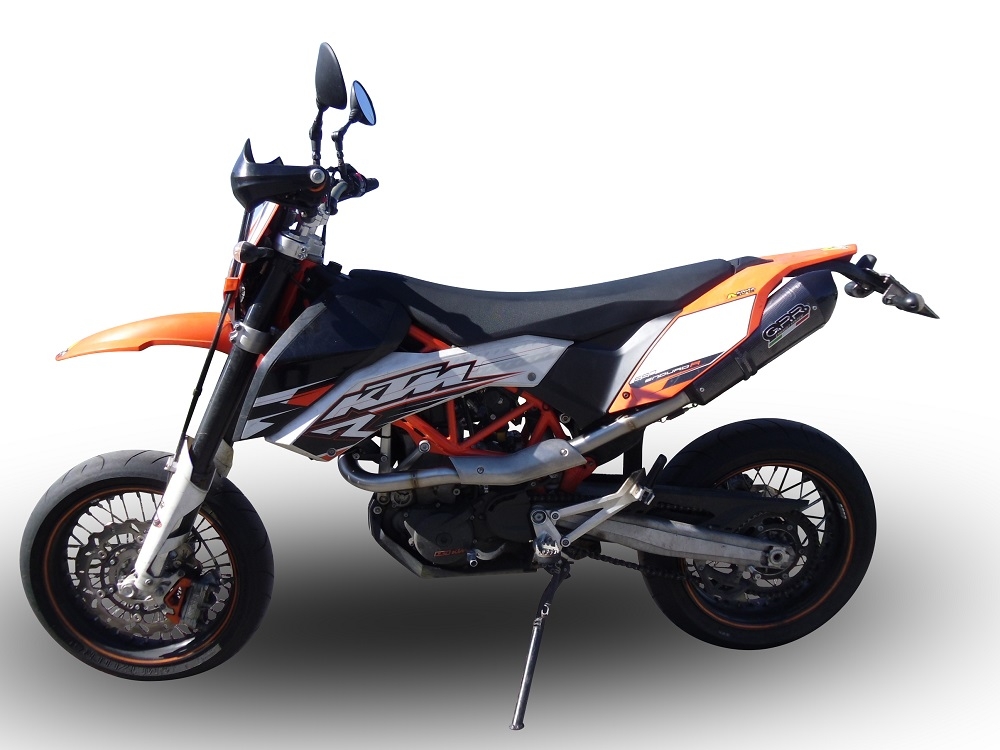 Exhaust compatible with Ktm Smc 690 R 2007-2016, Gpe Ann. Poppy, Homologated legal full system exhaust, including removable db killer and catalyst 