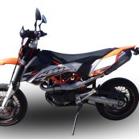 Exhaust compatible with Ktm Smc 690 R 2007-2016, Gpe Ann. Poppy, Homologated legal full system exhaust, including removable db killer and catalyst 