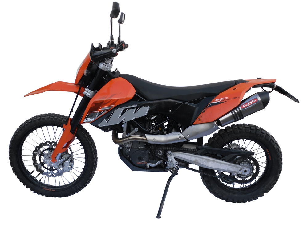 Exhaust compatible with Ktm Smc 690 R 2007-2016, Gpe Ann. titanium, Homologated legal full system exhaust, including removable db killer and catalyst 