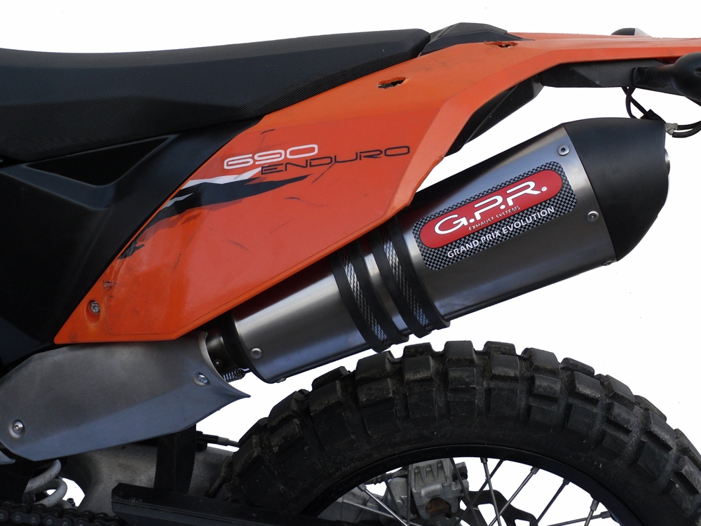 Exhaust compatible with Ktm Smc 690 R 2007-2016, Gpe Ann. titanium, Homologated legal full system exhaust, including removable db killer and catalyst 