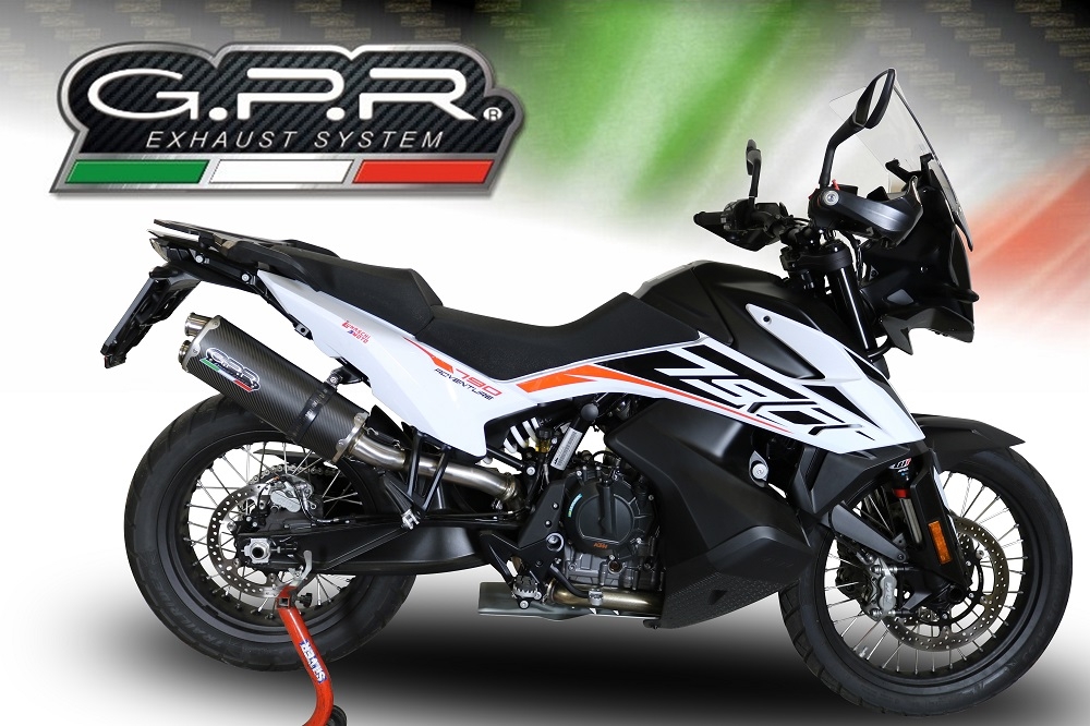 Exhaust compatible with Ktm Adventure 790 2025-2026, Dual Poppy, Homologated legal slip-on exhaust including removable db killer and link pipe 