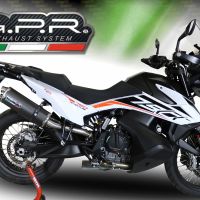 Exhaust compatible with Ktm Adventure 790 2025-2026, Dual Poppy, Homologated legal slip-on exhaust including removable db killer and link pipe 