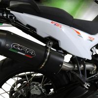 Exhaust compatible with Ktm Adventure 790 2025-2026, Furore Evo4 Nero, Homologated legal slip-on exhaust including removable db killer and link pipe 