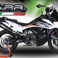 GPR exhaust compatible with  Ktm Adventure 790 2018-2020, GP Evo4 Black Titanium, Homologated legal slip-on exhaust including removable db killer and link pipe 