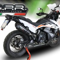 GPR exhaust compatible with  Ktm Adventure 790 2018-2020, GP Evo4 Black Titanium, Homologated legal slip-on exhaust including removable db killer and link pipe 