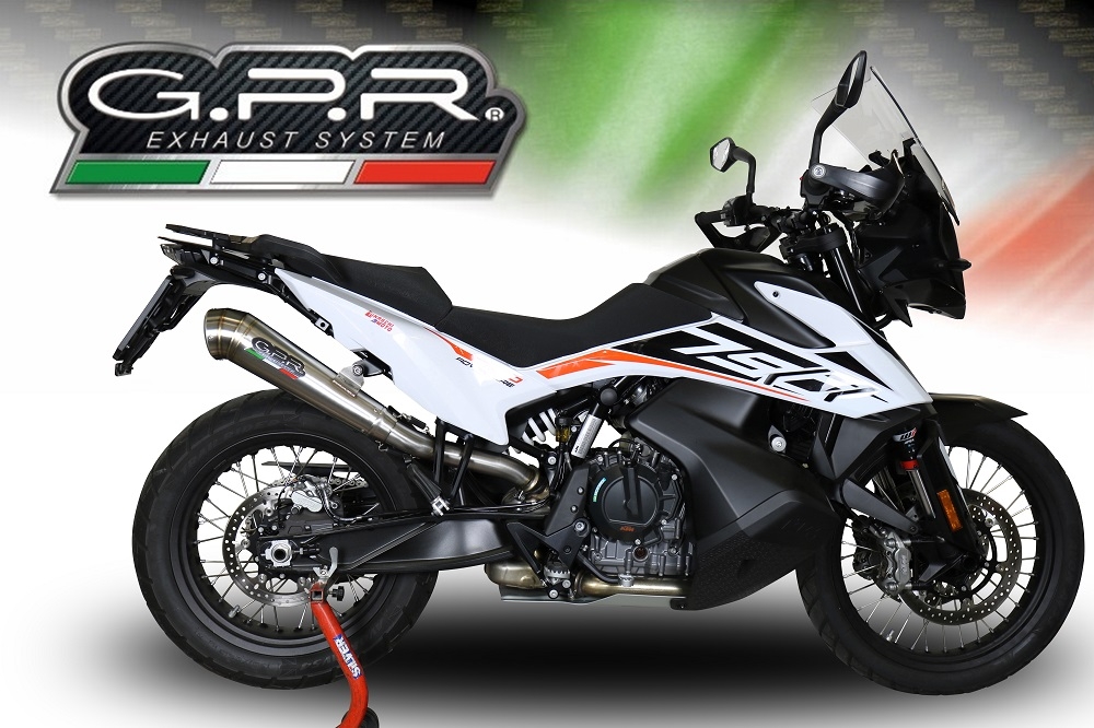 Exhaust compatible with Ktm Adventure 790 2025-2026, Powercone Evo, Homologated legal slip-on exhaust including removable db killer and link pipe 