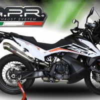 Exhaust compatible with Ktm Adventure 790 2025-2026, Powercone Evo, Homologated legal slip-on exhaust including removable db killer and link pipe 