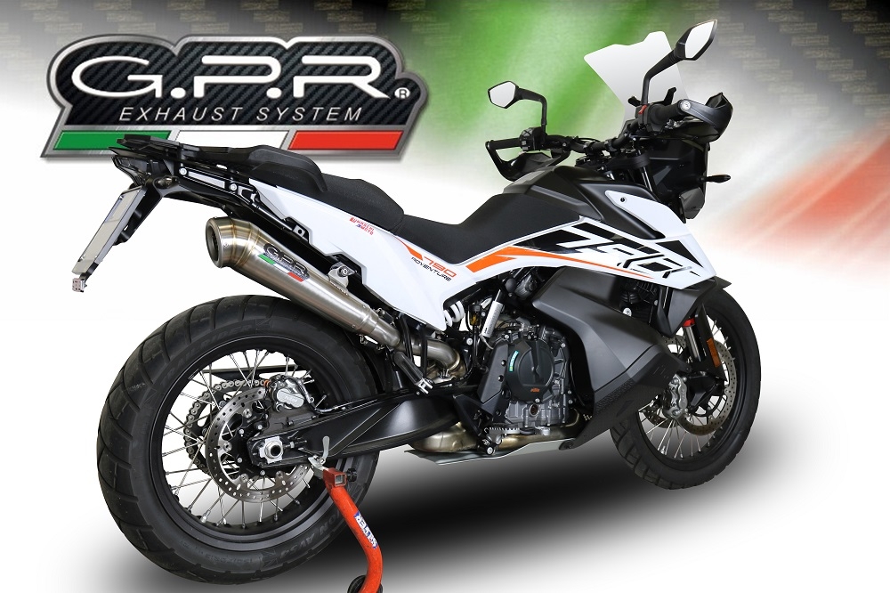 Exhaust compatible with Ktm Adventure 790 2025-2026, Powercone Evo, Homologated legal slip-on exhaust including removable db killer and link pipe 