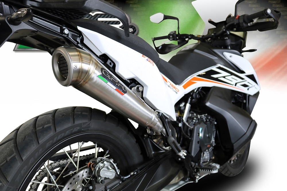 Exhaust compatible with Ktm Adventure 790 2025-2026, Powercone Evo, Homologated legal slip-on exhaust including removable db killer and link pipe 