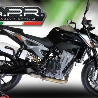 Exhaust compatible with Ktm Duke 790 2021-2024, Albus Evo4, Homologated legal slip-on exhaust including removable db killer and link pipe 
