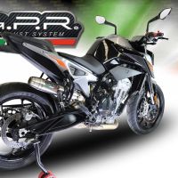 Exhaust compatible with Ktm Duke 790 2021-2024, Deeptone Inox, Homologated legal slip-on exhaust including removable db killer and link pipe 