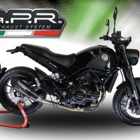 Exhaust compatible with Benelli Leoncino 500 Trail 2017-2024, Gpe Ann. Poppy, Homologated legal slip-on exhaust including removable db killer and link pipe 