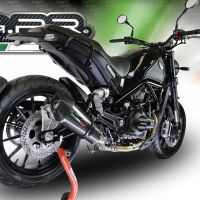 Exhaust compatible with Benelli Leoncino 500 Trail 2017-2024, Gpe Ann. Poppy, Homologated legal slip-on exhaust including removable db killer and link pipe 