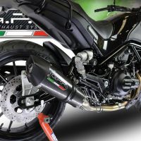 Exhaust compatible with Benelli Leoncino 500 Trail 2017-2024, Gpe Ann. Poppy, Homologated legal slip-on exhaust including removable db killer and link pipe 