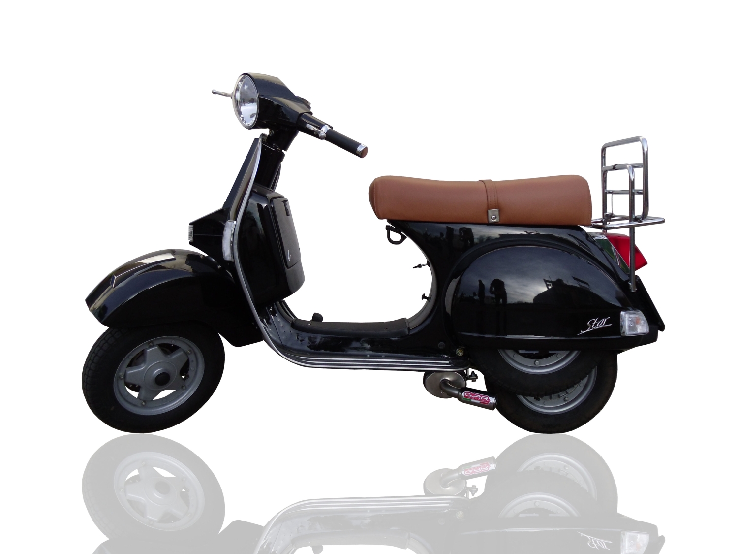 Exhaust compatible with Lml Star 151 4 Tempi - 4 Strokes Genuine Stella 2010-2013, Alluminio, Homologated legal full system exhaust, including removable db killer and catalyst 