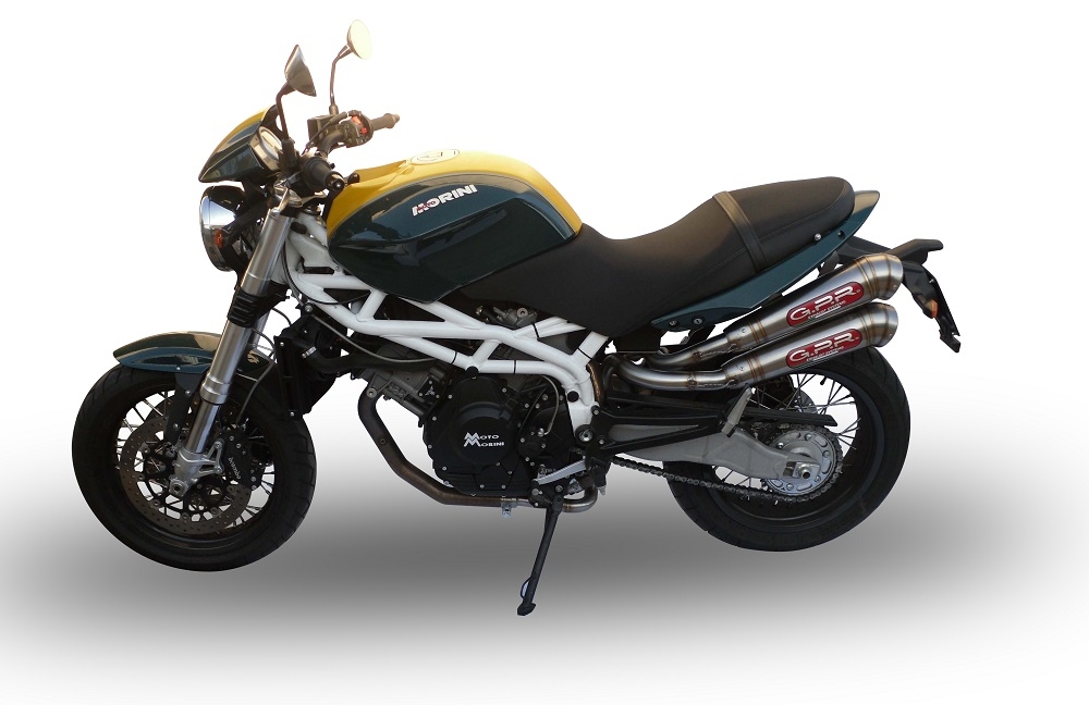 Exhaust compatible with Moto Morini Sport 1200 2008-2010, Powercone Evo, Dual Homologated legal slip-on exhaust including removable db killers and link pipes 